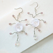 Flower Earrings - White