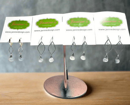 Fluorite Gemstone Marquise Earrings* Janine Gerade