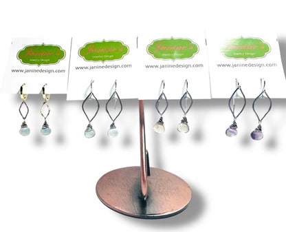 Fluorite Gemstone Marquise Earrings* Janine Gerade