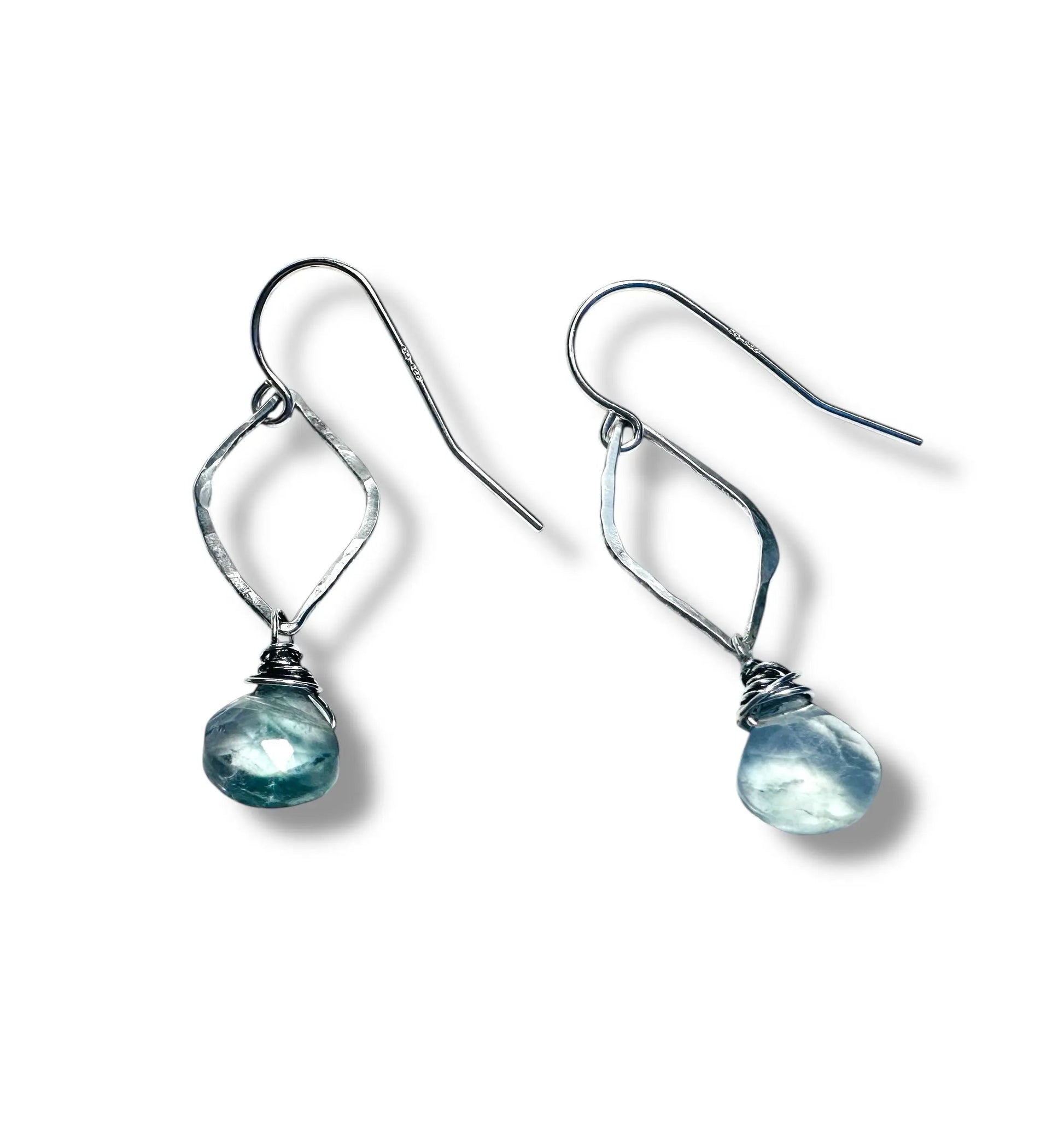 Fluorite Gemstone Marquise Earrings* Janine Gerade