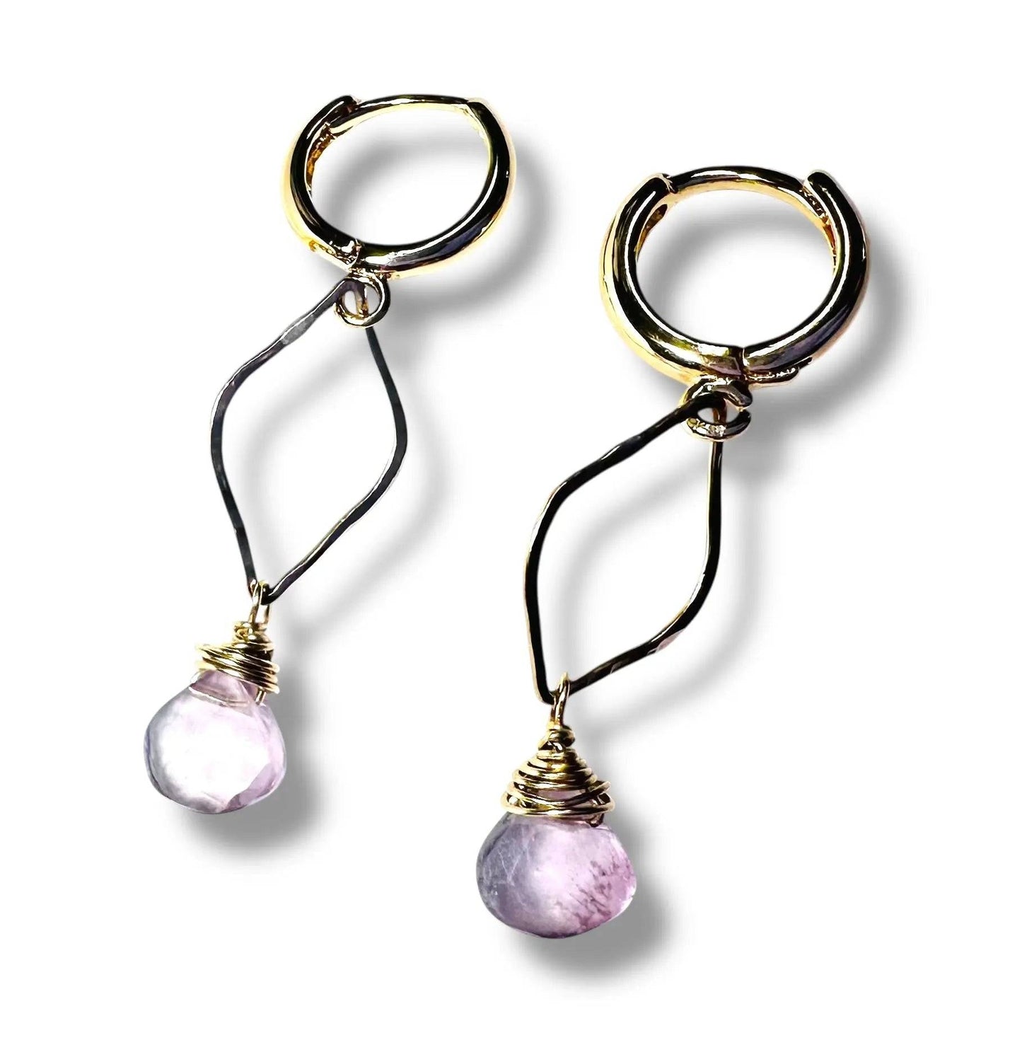 Fluorite Gemstone Marquise Earrings* Janine Gerade