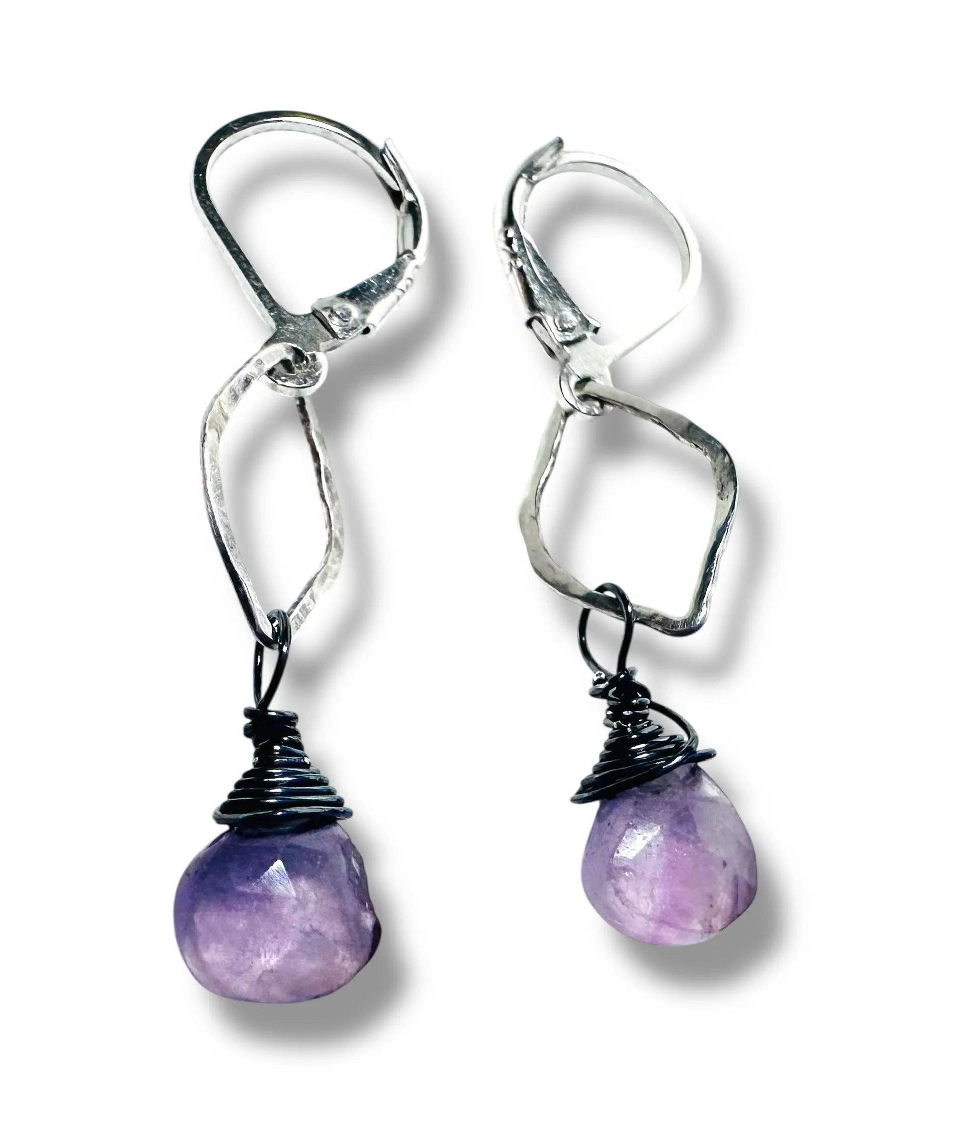 Fluorite Gemstone Marquise Earrings* Janine Gerade