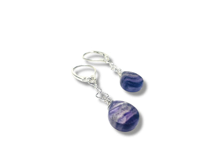 Drop Earrings-Fluorite Gemstone*