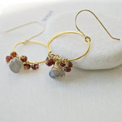 Garnet And Labradorite With Vermeil Hoop & Earring Hooks