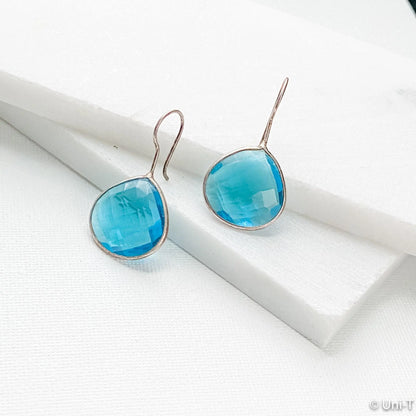 Gem Drop Earrings, Polished Quartz Earrings - Uni-T