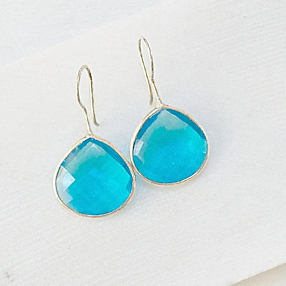Gem Drop Earrings, Polished Quartz Earrings - Uni-T