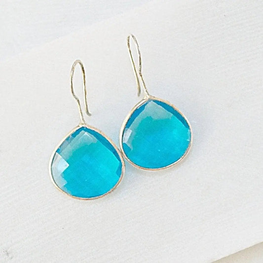 Gem Drop Earrings, Polished Quartz Earrings - Uni-T