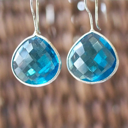 Gem Drop Earrings, Polished Quartz Earrings - Uni-T
