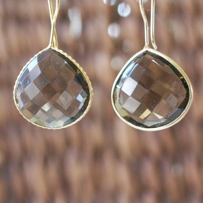 Gem Drop Earrings, Polished Quartz Earrings - Uni-T