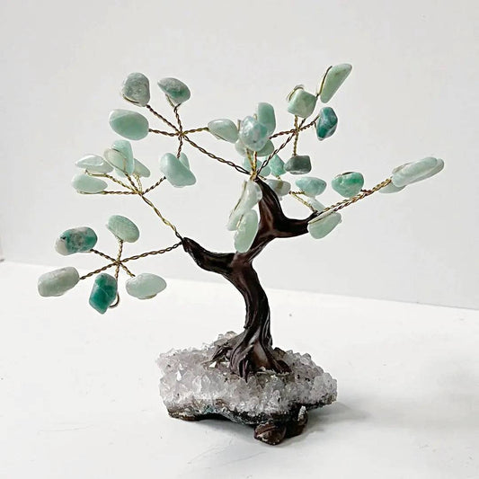 Gemstone Tree - Amazonite with Amethyst Base - 5-6" Tall Meraki Gemstones