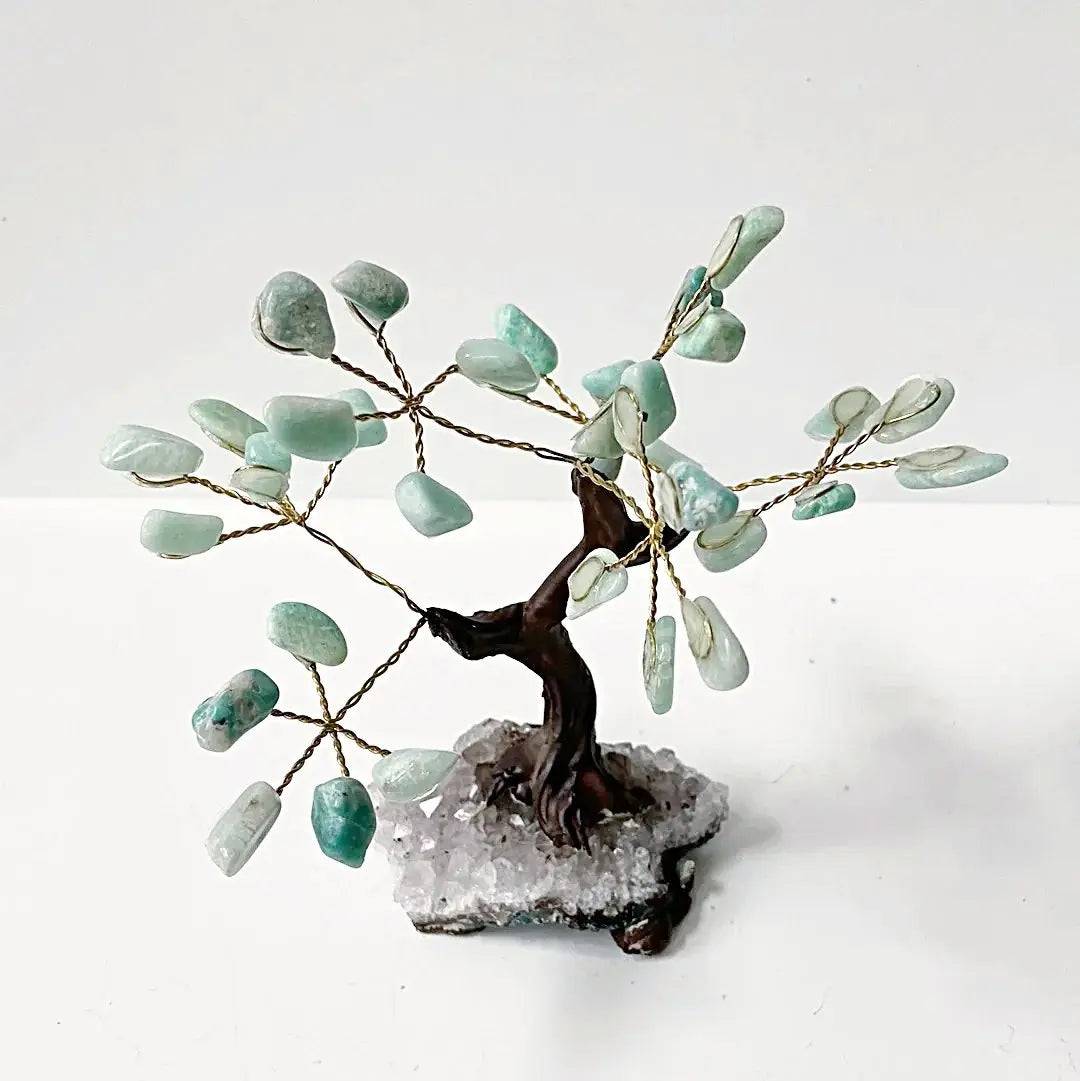 Gemstone Tree - Amazonite with Amethyst Base - 5-6" Tall Meraki Gemstones