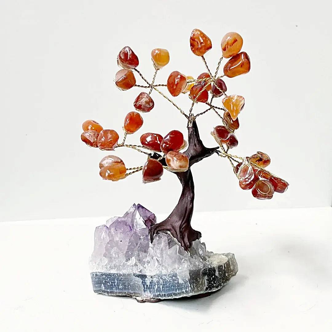 Gemstone Tree - Carnelian with Amethyst Base - 5-6" Tall Meraki Gemstones