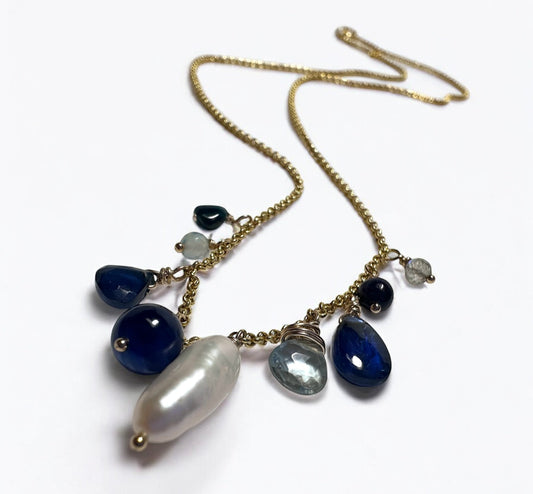 Gemstone Charm Necklace/Golden Charm Necklace*