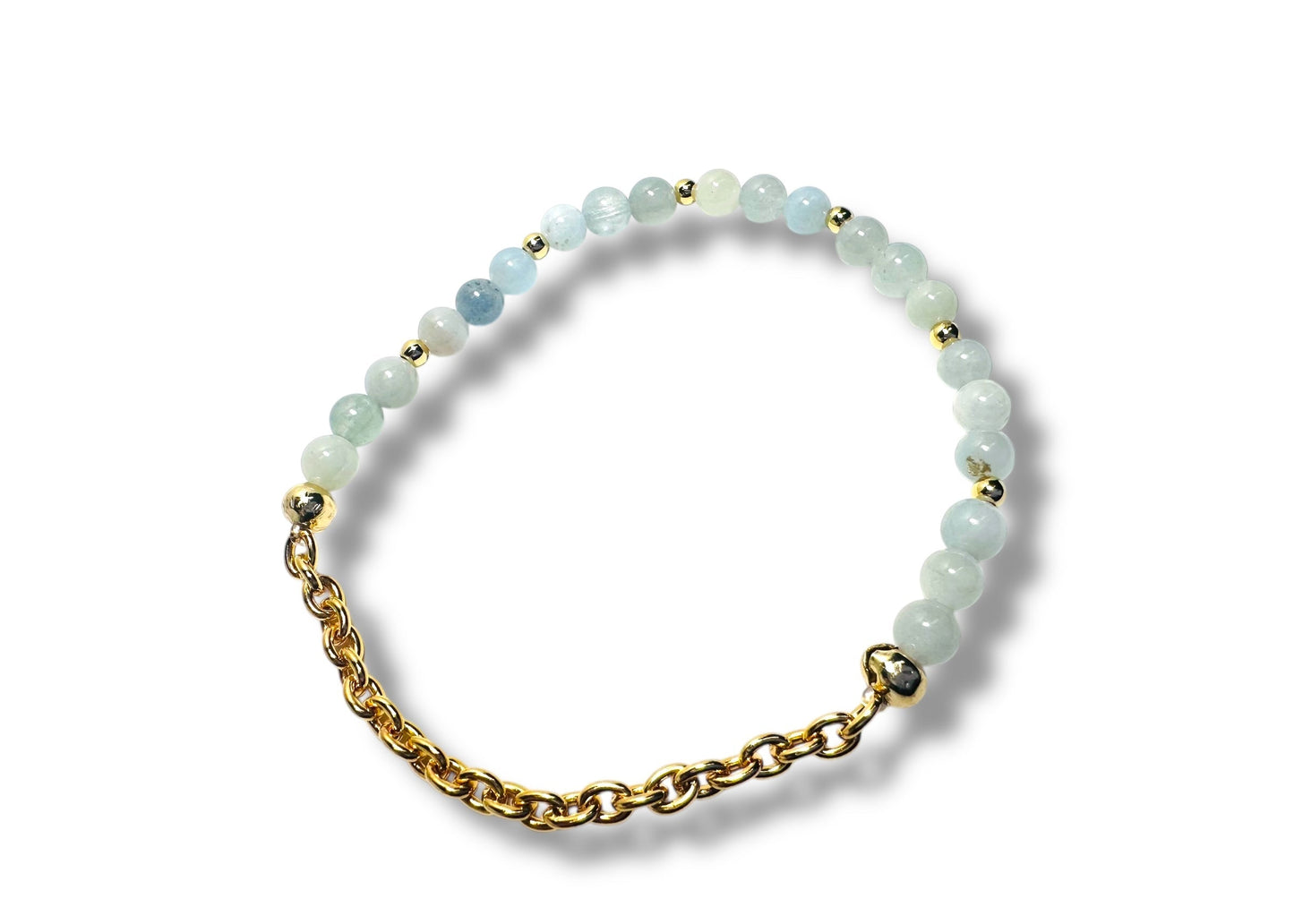 Chain and Gemstone Stretch Bracelet