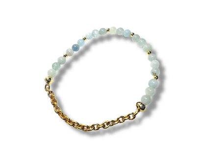 Chain and Gemstone Stretch Bracelet