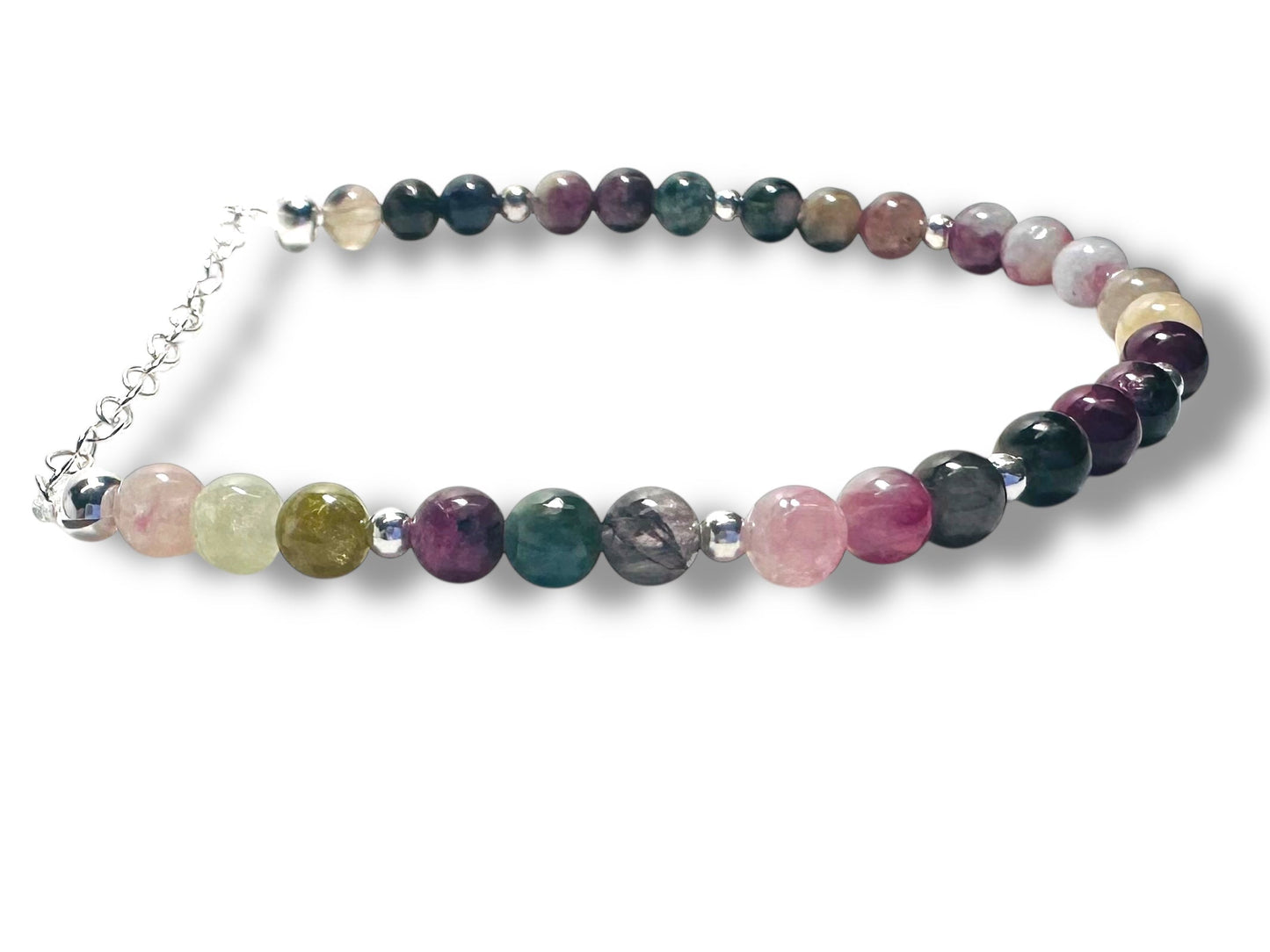 Chain and Gemstone Stretch Bracelet