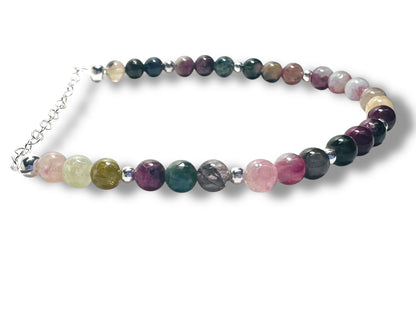 Chain and Gemstone Stretch Bracelet