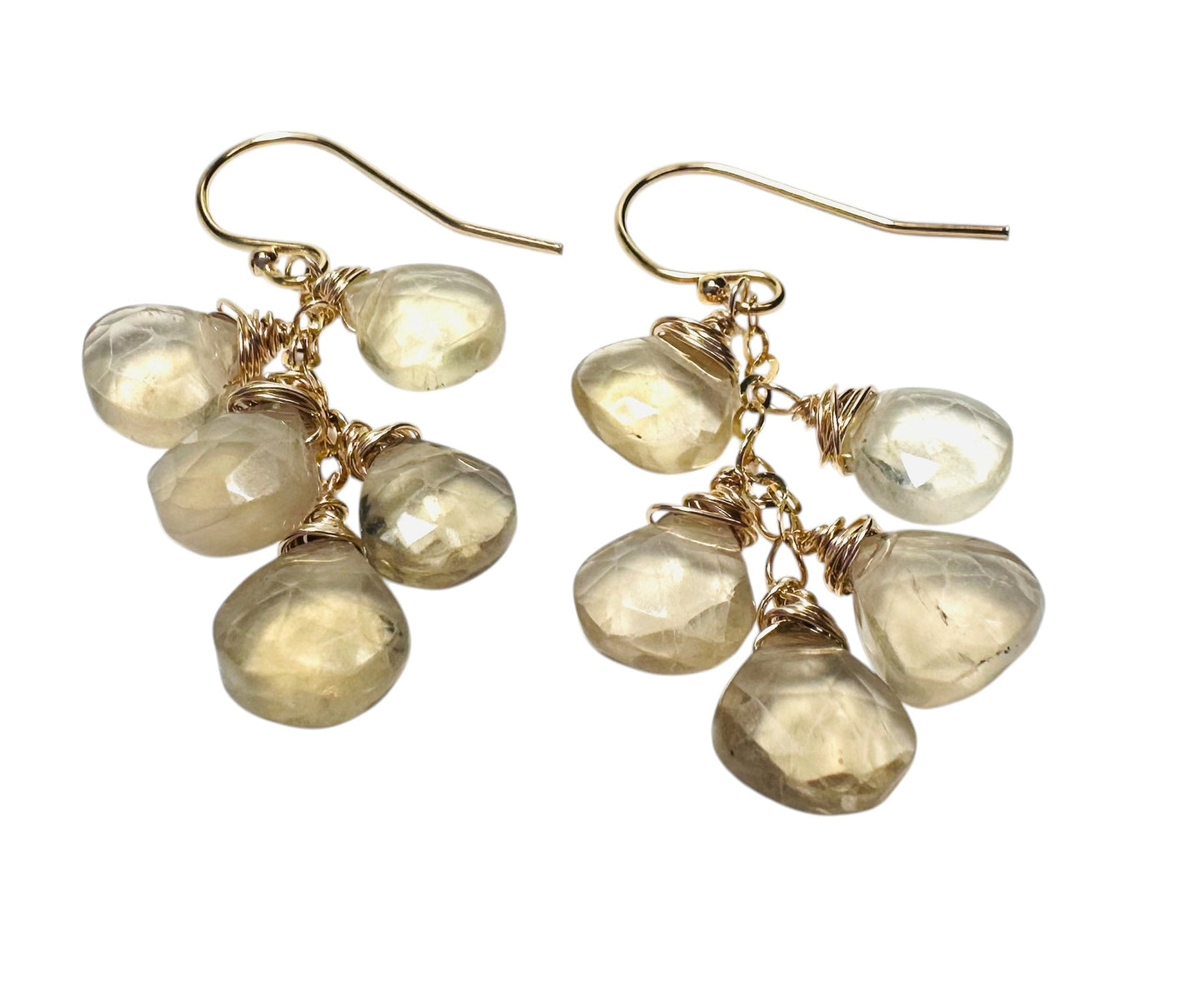 Citrine and Fluorite Drop Earrings*