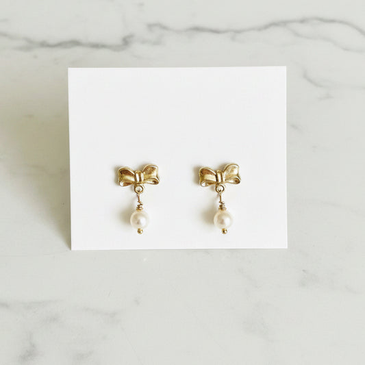 Pearl and Bow Studs