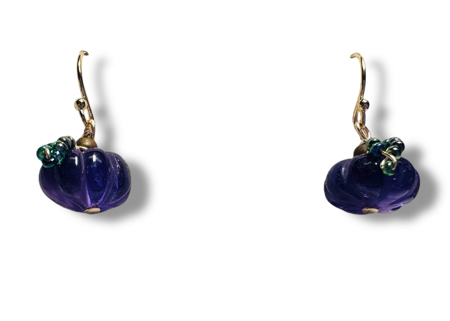 Amethyst Pumpkin Earrings*