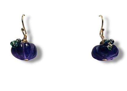 Amethyst Pumpkin Earrings*