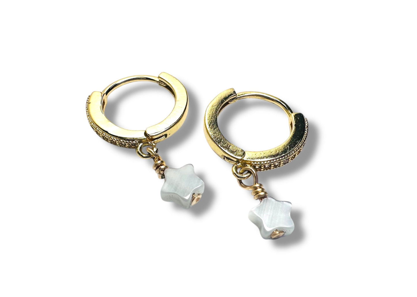 Star Huggie Hoops, Gold Filled Earrings*