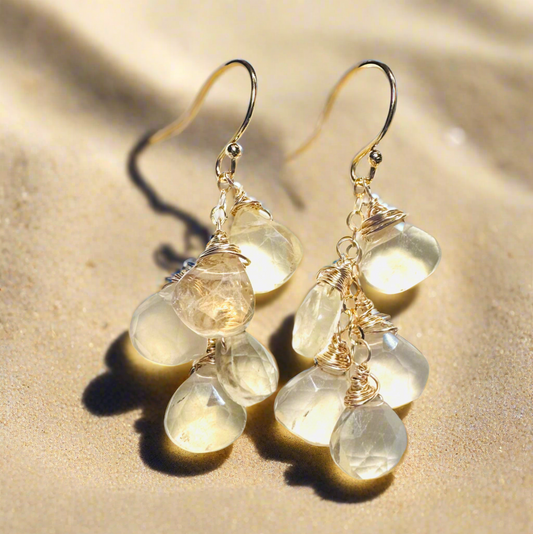 Citrine and Fluorite Drop Earrings*