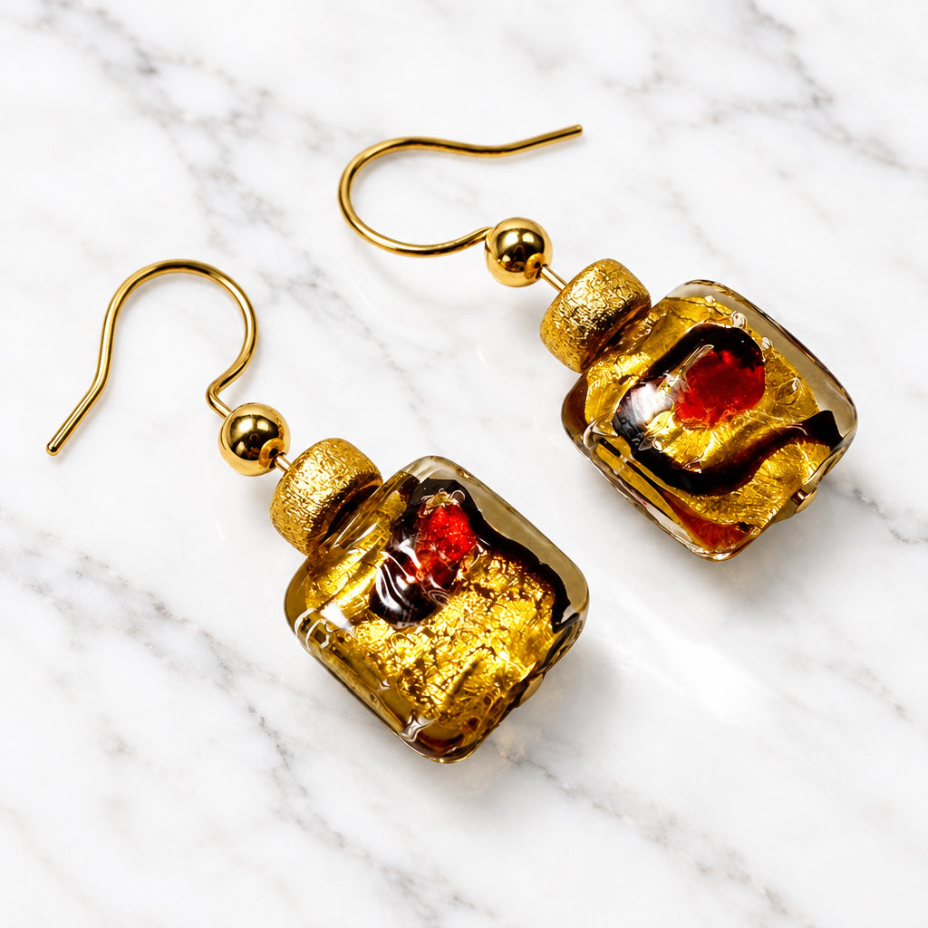 Golden Glass Earrings