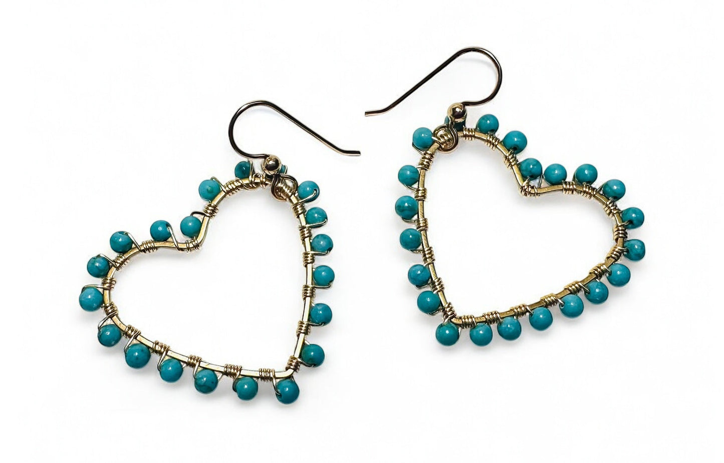 Beaded Heart Hoop Earrings*