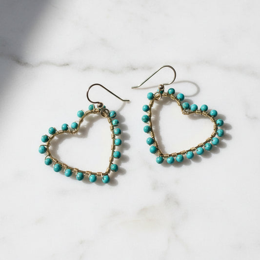 Beaded Heart Hoop Earrings jewelry