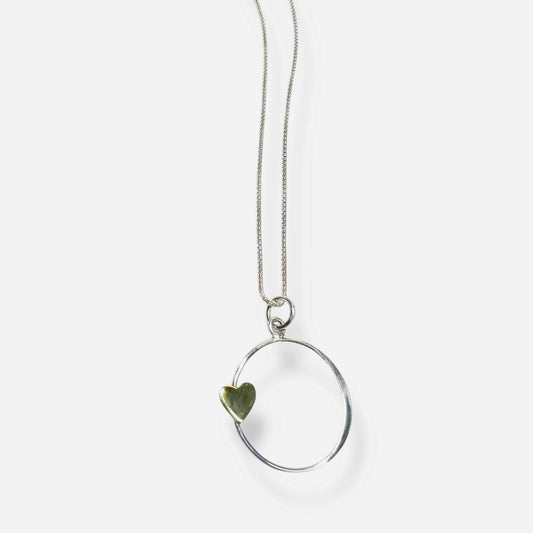 Gold Heart Circle Necklace*