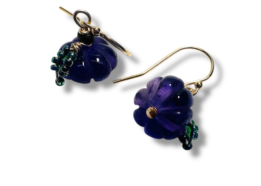 Amethyst Pumpkin Earrings*