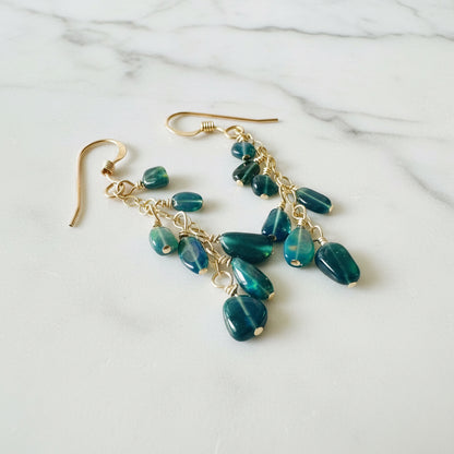 Cascading Opal Earrings/Green Blue Opal Earrings* Janine Design