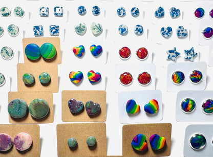 Handmade Clay Stud Earrings* Janine Gerade