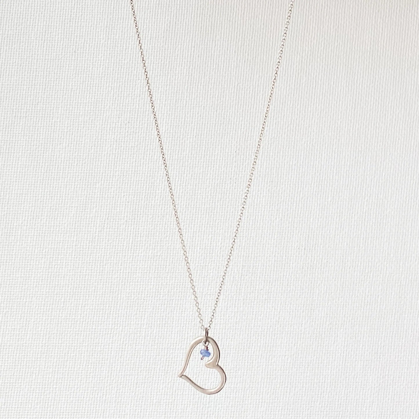 Heart Charm with Tiny Beads on Oxidized Sterling Silver Necklace - Uni-T