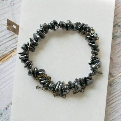 Hematite + Tigers Eye With Chain Bracelet  - Uni-T
