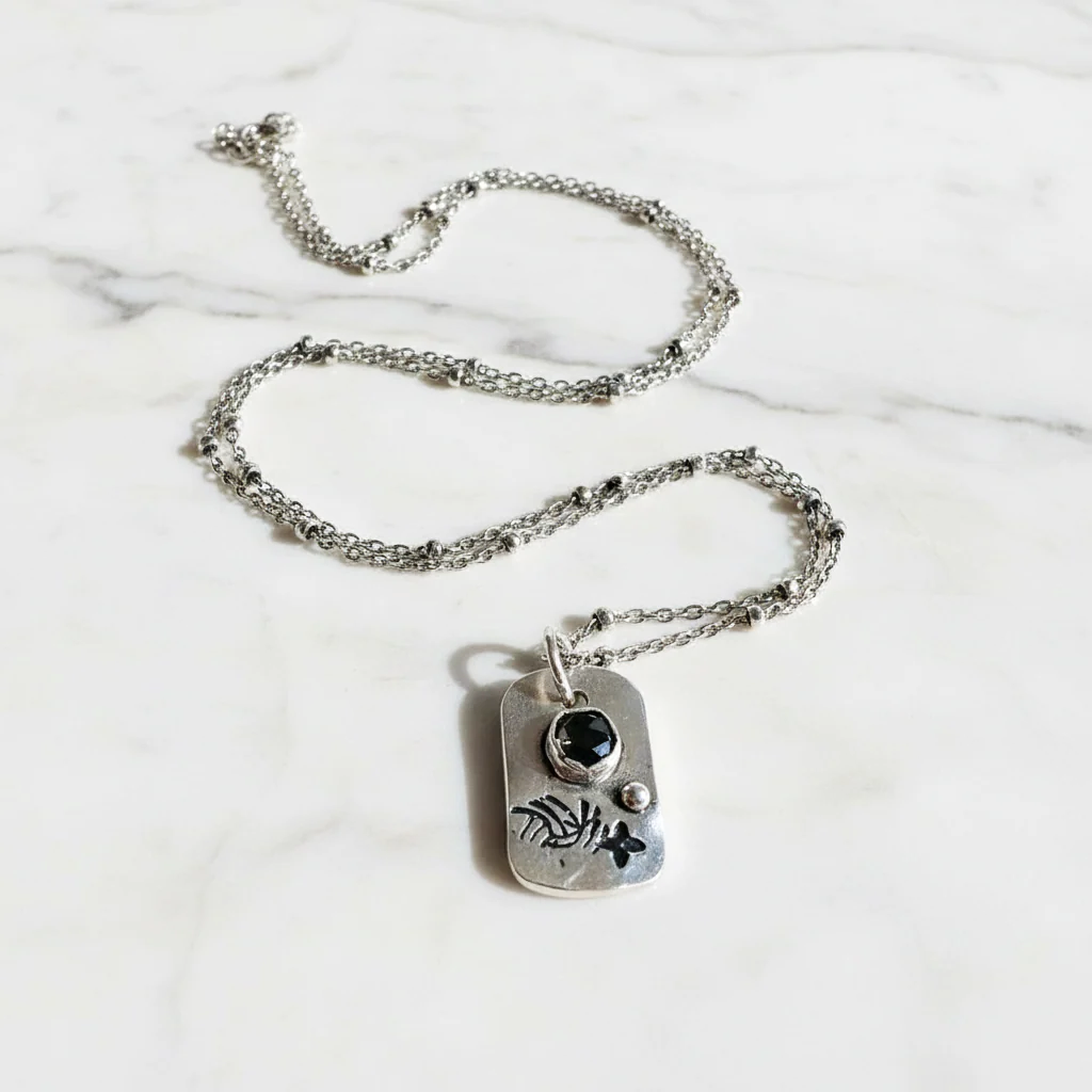 Hematite Tag Necklace