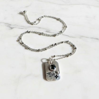 Hematite Tag Necklace