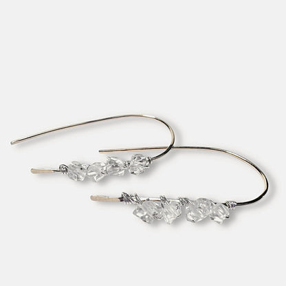 Sterling silver Herkimer Diamond earrings with minimalist design