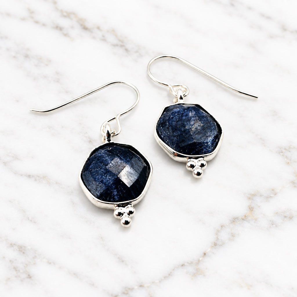 Hexagon Kyanite Earrings