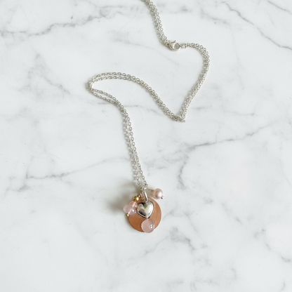 Heart Charm Rose Quartz Necklace*