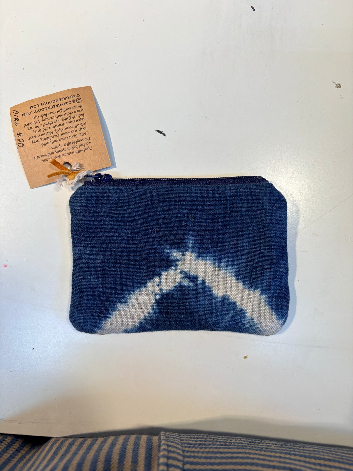 Shibori Indigo Linen Coin Purse