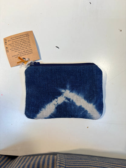 Shibori Indigo Linen Coin Purse