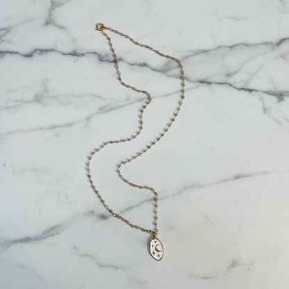 Enamel, Glass & 14K Gold Fill Necklace