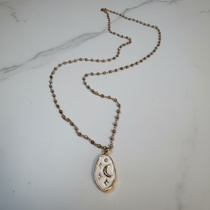 Enamel, Glass & 14K Gold Fill Necklace