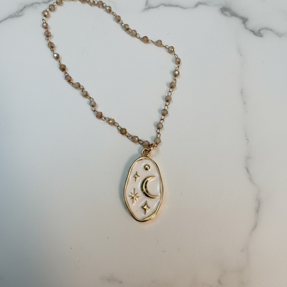 Enamel, Glass & 14K Gold Fill Necklace