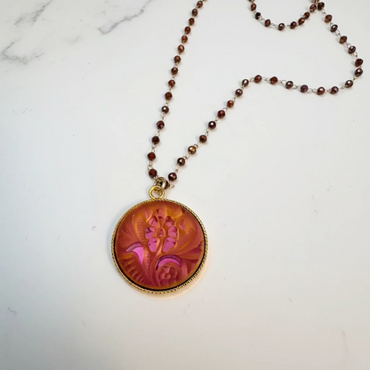 Brocade Glass & 14K Gold Fill Necklace (Copy)