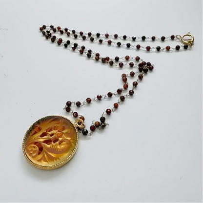 Brocade Glass & 14K Gold Fill Necklace (Copy)