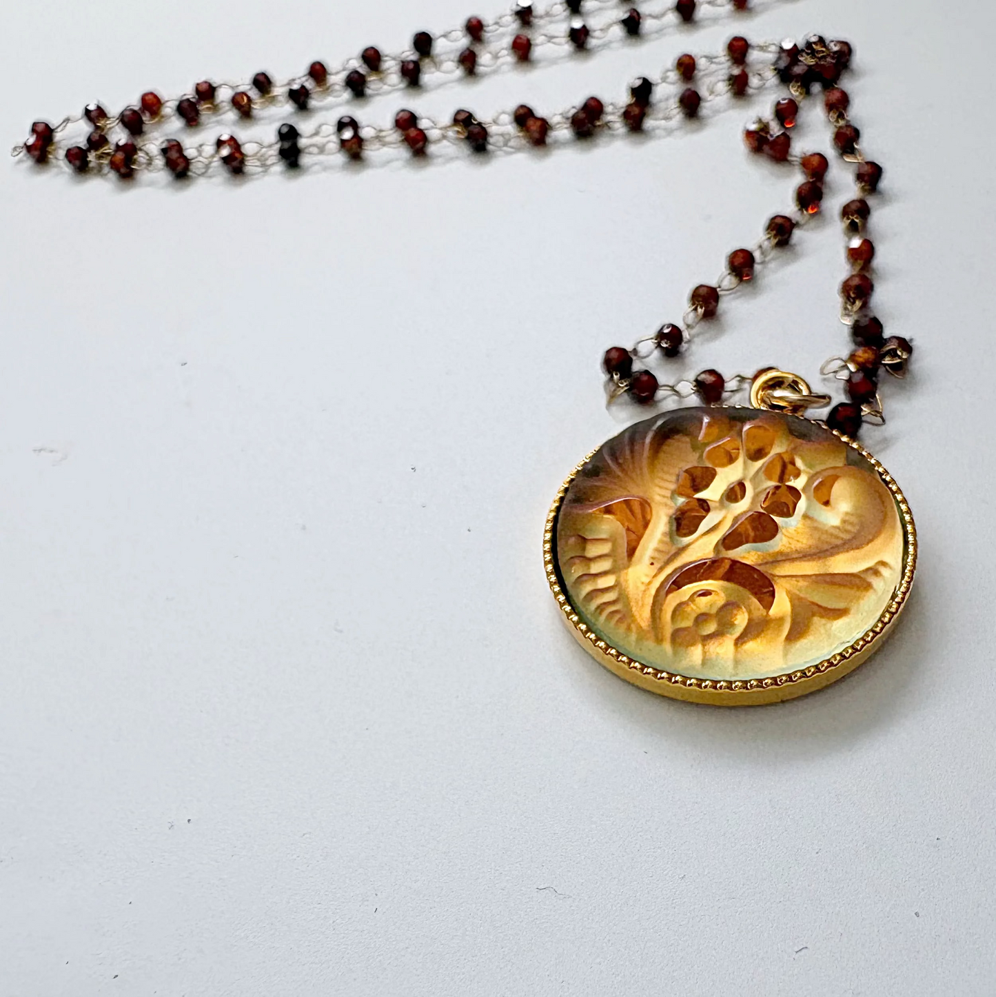 Brocade Glass & 14K Gold Fill Necklace (Copy)