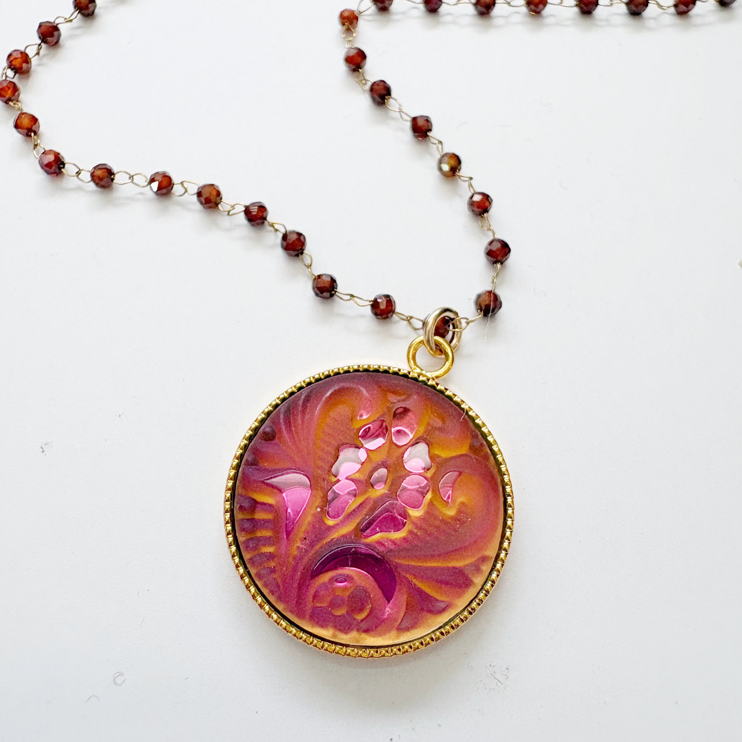 Brocade Glass & 14K Gold Fill Necklace (Copy)